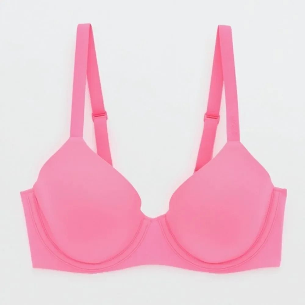 NWT Aerie 32DD Bright Pink Full Coverage Unlined Sexy Sheer Lingerie Style Bra
